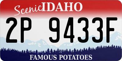 ID license plate 2P9433F