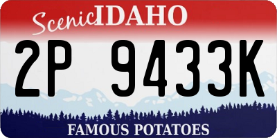 ID license plate 2P9433K