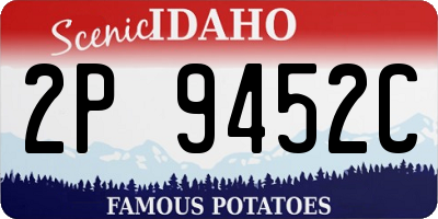 ID license plate 2P9452C