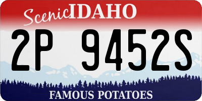 ID license plate 2P9452S