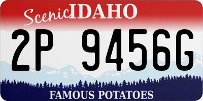 ID license plate 2P9456G