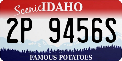 ID license plate 2P9456S