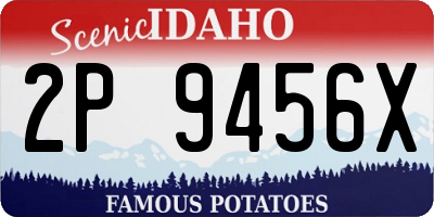 ID license plate 2P9456X