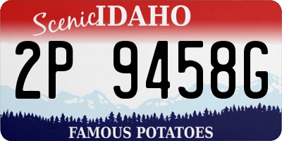 ID license plate 2P9458G