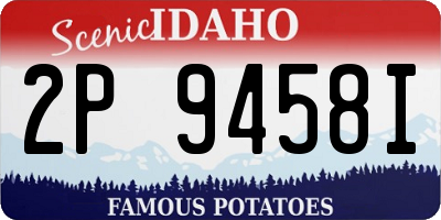 ID license plate 2P9458I