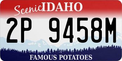 ID license plate 2P9458M