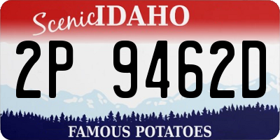 ID license plate 2P9462D