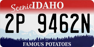 ID license plate 2P9462N