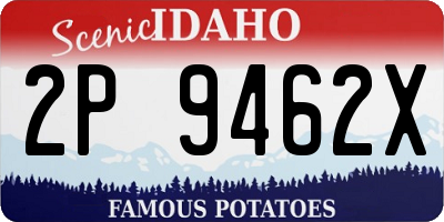 ID license plate 2P9462X