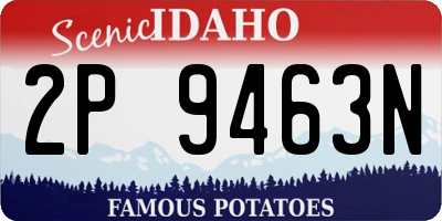 ID license plate 2P9463N