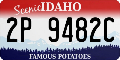 ID license plate 2P9482C
