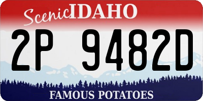ID license plate 2P9482D