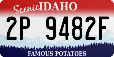 ID license plate 2P9482F