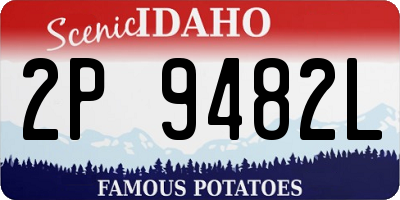 ID license plate 2P9482L