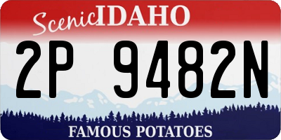 ID license plate 2P9482N