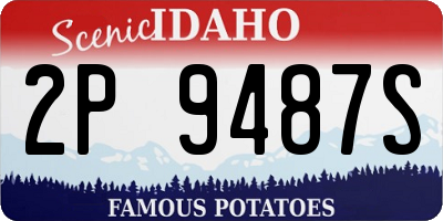 ID license plate 2P9487S