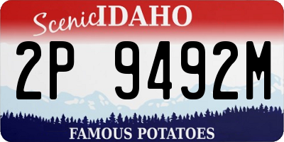 ID license plate 2P9492M