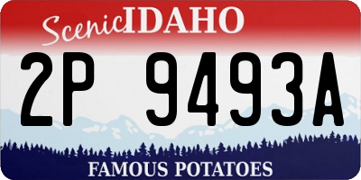 ID license plate 2P9493A