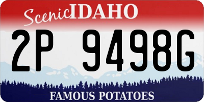 ID license plate 2P9498G