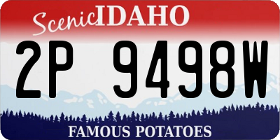 ID license plate 2P9498W