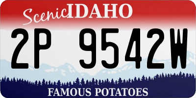 ID license plate 2P9542W