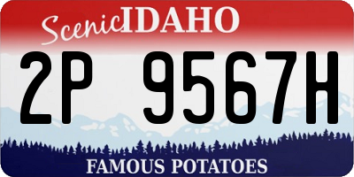 ID license plate 2P9567H
