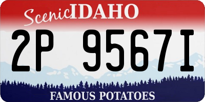 ID license plate 2P9567I