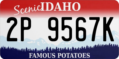 ID license plate 2P9567K