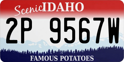 ID license plate 2P9567W