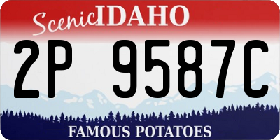 ID license plate 2P9587C