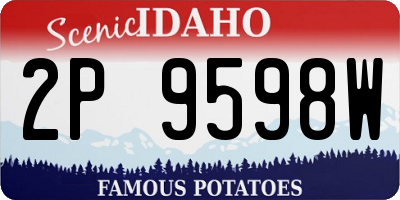 ID license plate 2P9598W