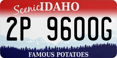 ID license plate 2P9600G