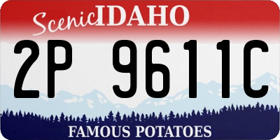 ID license plate 2P9611C