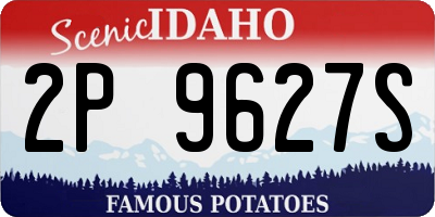 ID license plate 2P9627S
