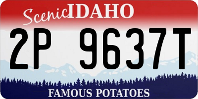 ID license plate 2P9637T