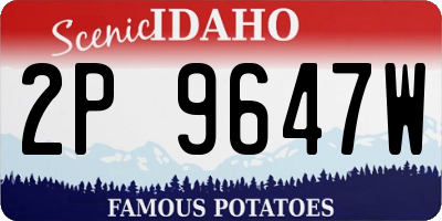 ID license plate 2P9647W