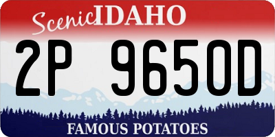 ID license plate 2P9650D