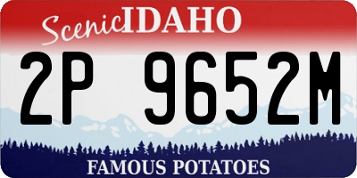 ID license plate 2P9652M