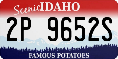 ID license plate 2P9652S