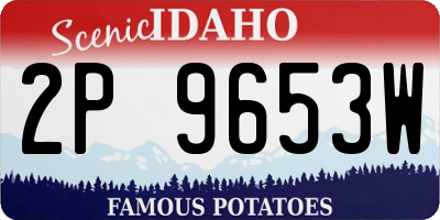 ID license plate 2P9653W