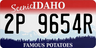 ID license plate 2P9654R