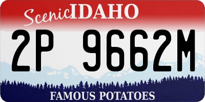 ID license plate 2P9662M