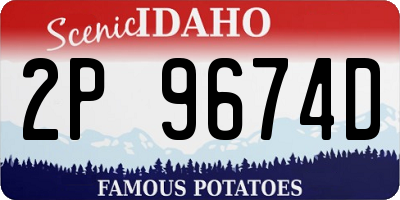 ID license plate 2P9674D