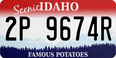 ID license plate 2P9674R