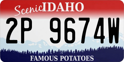 ID license plate 2P9674W