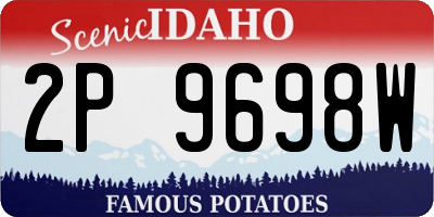 ID license plate 2P9698W