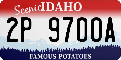 ID license plate 2P9700A