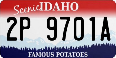 ID license plate 2P9701A