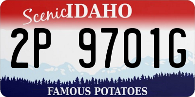 ID license plate 2P9701G