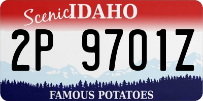 ID license plate 2P9701Z